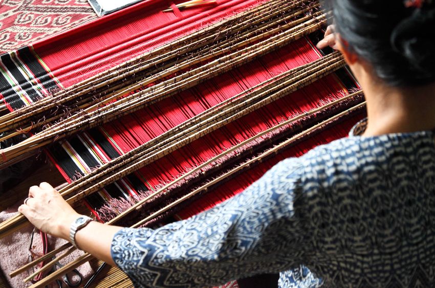 10486824 - traditional malaysian loom detail